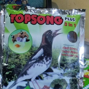 Top Song Coklat Hijau Makanan Burung Berkicau Extra Power Pure Honey & Egg Anti Stres