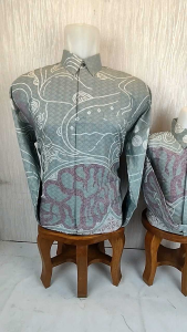SH08.Kemeja Batik Pria Bahan Katun Premium Couple Ayah dan Anak lapis furing warna Hijao Wardah