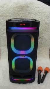 SY ลำโพงบลูทูธเบสแน่นๆ แถมไมค์ลอยชาร์จได้DSPคู่เสียงดี BTS-1989 Bluetooth 6.5นิ้วx2 55วัตต์ต่อกีตาร์ได้