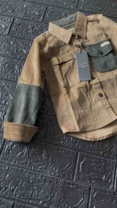 Kemeja Anak Laki-Laki Casual Kombinasi Warna Coklat Army Stylish bisa cod Fashion bisa cod