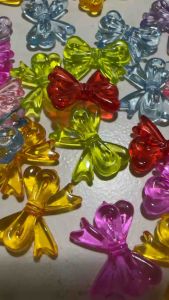 100 pcs cute transparent Bow Beads For DIY Jewelry Accessories size 20 mm