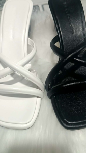 Guốc nữ cao gót quai dây phồng sườn bọc 2 lớp gót mica trong 5cm