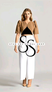 ELLIE CROPPED Filipiniana Neoprene Bolero Cover-Up (Up to 2XL) Puffed Sleeves Suitable for All Occassions by Star Sky Dress Shop