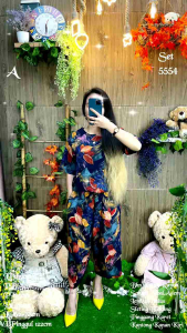 Setelan Wanita Panjang 5554 detail keterangan ada digambar import kualitas import 330gram