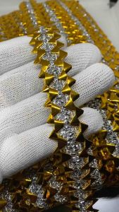 Adorno | M22-133 Metallic Foil Trimmings Gold Silver Lace Trimmings 3Yards per Roll
