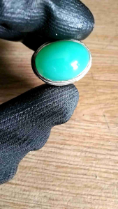 Cincin Alpaka Batu Natural Chalcedon