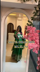 [PRE-ORDER] 2026 JULY SILK SEQUENCE EMBROIDERY DESIGNER WORK PARTY WEAR ANARKALI GOWN SIZE M TO 2XL ( DELIVERY 10 WORKING DAYS) ETA: 2026-12-30 | GREEN CRUNCHY SILK ANARKALI GOWN WITH EMBROIDERED DUPATTA AND PANT SET