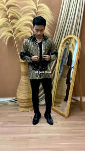 Kemeja Batik pria lengan Panjang Motif Baru Warna coklat // Couple Batik Ayah Dan Anak Cowok