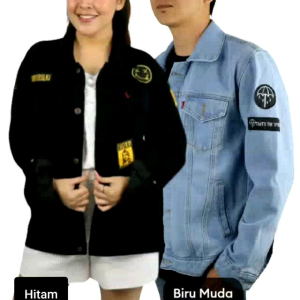 Jaket Jeans Logo Bordir: Jaket Denim Embleum