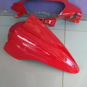 Sepakbor depan plus batok kepala depan yamaha mio Sporty merah cabe