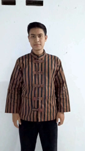 Baju Koko Lurik Pria Dewasa Motif garis