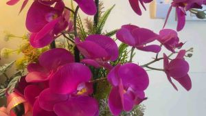 ดอกกล้วยไม้ประดิษฐ์ (A018) แจกัน ดอกไม้ปลอม   แจกันดอกไม้แสดงความยิมดี#