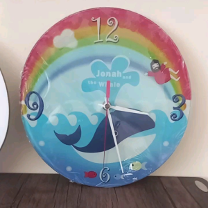 Jam Dinding Analog Kaca Rohani Jonah Kristen Katolik GWC 6906