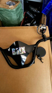Paket Visor Sepeda BMX Plus Stiker Hologram Dan 2Pcs Spion Jepit Stang
