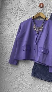 Setelan Wanita Blazer Polos Kancing Rok Span jeans