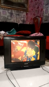MESIN TV SHARP PICCOLO SLIM 21 IN TIPE CRT 6229 NON EW UNIT NORMAL SUDAH LULUS TES TINGGAL PASANG SAJA