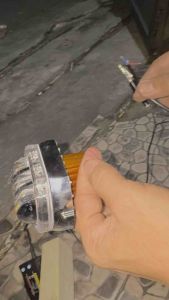 New lampu tembak daymaker biled projie 3 mata / led projie 3 lensa devil high low plus shroud