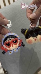 Big head painted girl keychain ins girl heart keychain