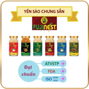 Combo 10 lọ Yến sào chưng sẵn FUJINEST với hàm lượng 460mg Yến ngon giúp phục hồi sức khỏe tăng cường đề kháng (10 lọ x 140ml)