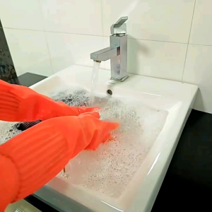 38cm Sarung Tangan Karet Latex TEBAL Sarung Cuci Piring Kebun Dapur Serbaguna