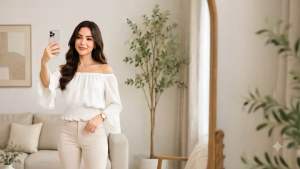 Amor Korean Georgette Off Shoulder Top for Women | Elegant Puff Sleeve Blouse Free Size 3/4 offshoulder Top Trending Outfit Tops Summer Offshoulder Tops  Elegant Offshoulder Top OOTD casual Tops.