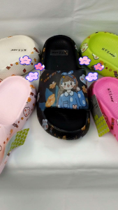 Sendal selop Jelly wanita dewasa Eva soft 2201-E gambar lucu Shoes Cewek HYS New Sandal Karet