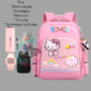 Tas Ransel Sekolah Anak Perempuan Hello Kitty Sablon Gratis