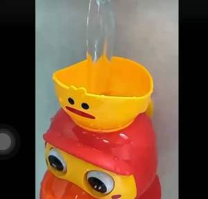 Cute Duck Water Wheel Fun Bath Time Companion Hand-Eye Coordination Fun Water Play Safe and Durable Bright Colors Attract Babies bubble bath play