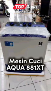 MESIN CUCI AQUA 8KG AQW881XT 2 TABUNG KG BARU BERGARANSI RESMI