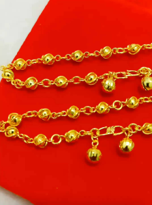 GELANG RANTAI BOLA DEWASA PERAK 925 ASLI LAPIS EMAS