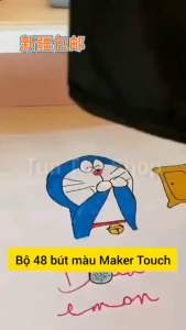 (Hàng đẹp) Bộ 48 bút màu dạ tô vẽ tranh nghệ thuật Marker Touch loại đẹp 2 đầu tiện lợi. Tặng kèm túi