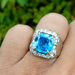 CINCIN BATU PERMATA BLUE TOPAS LONDON TOP QUALITY