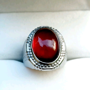 CINCIN BATU RED GARNET KUALITAS SUPER RING TITANIUM