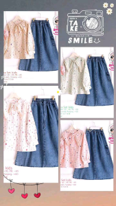 (( ATASAN DAN ROK COD )) WISH KAVINA SETELAN TUNIK + ROK JEANS ANAK BY AMELIA KIDS.