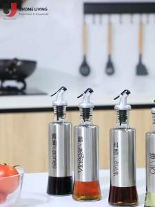 [Local Seller] Glass Condiments Oil Vinegar Dispenser Pourer Bottle Spout Kitchen Cooking Oil pot glass household oil bottle leak-proof Soy sauce vinegar bottle seasoning bottle