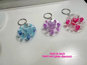 colored heart cristal beadedphone chain bhags chainwallet chain