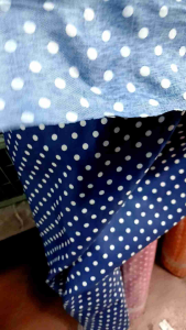 KAIN COTTON TETRON CORAK POKADOT 45INCI SAIZ BIJI SAGU READY STOCK