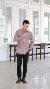 Kemeja batik pria slimfit premium MOTIF MODHAVA bahan katun lapis furing halus