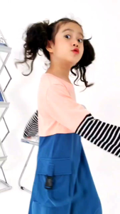 RG 66 Baju dress kargo anak perempuan - Baju kargo anak lengan panjang - Gamis kasual