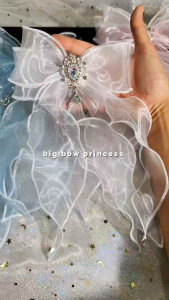 สายรัดเข็มขัด เจ้าหญิง โบว์ใหญ่ คล้องเข็มขัดนักเรียน นักศึกษา ลูกปัด เพชรน่ารัก สไตล์หรูหรา