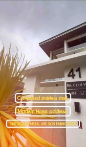 Stainless steel Modern Home address plate hairline/Matte black