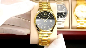 SKMEI 2158 Jam Tangan Pria Wanita Analog Chronograph Tali Stainless Steel