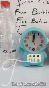 JAM WEKER ALARM ASTRONOT ANGKA TIMBUL LAKI DAN PEREMPUAN PINK BIRU