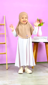 Jilbab Bergo Anak Non Ped Jersey 4-10 Tahun - Hijab Bergo Anak TK SD Spandex Premium