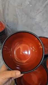 Mangkok hitam mangkuk mie ramen kuah jepang bahan plastik (M) 1L
