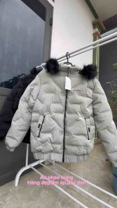 Áo khoác nam áo khoác phao nam bóng mũ lông in chữ mùa đông