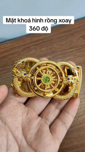 Mặt Khoá Thắt Lưng Nam Hình Rồng Vàng Xoay 360 độ Khoá Cài Tự Động Bản 35CM Màu Vàng Sang Trọng Đẳng Cấp