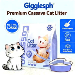 GIGGLESPH Premium Cassava Cat Litter 100% Clumps Fast Strong Odor Control and Dust-Free 1.25kgs