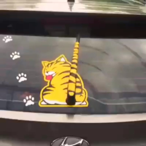 Stiker kaca mobil kucing wiper cutting stiker kucing mobil keren kaca belakang