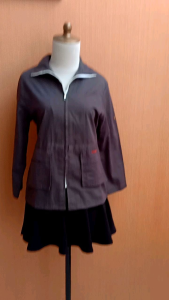 atasan jaket wanita hijau tua army SEERA cewek M lengan panjang santai